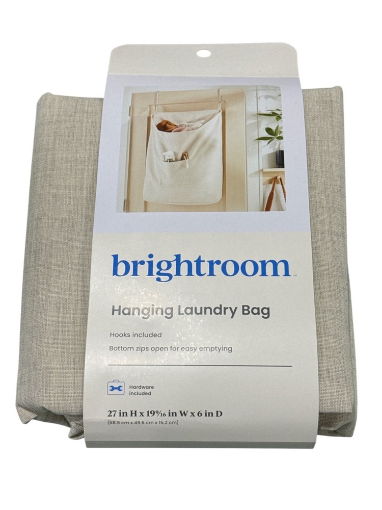 Brightroom Hanging Laundry Bag With Hooks