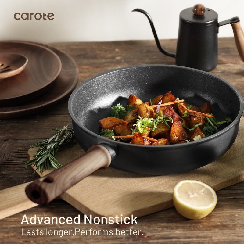 Nonstick Titanium Cookware Induction Compatible Easy Clean Durable Handle New