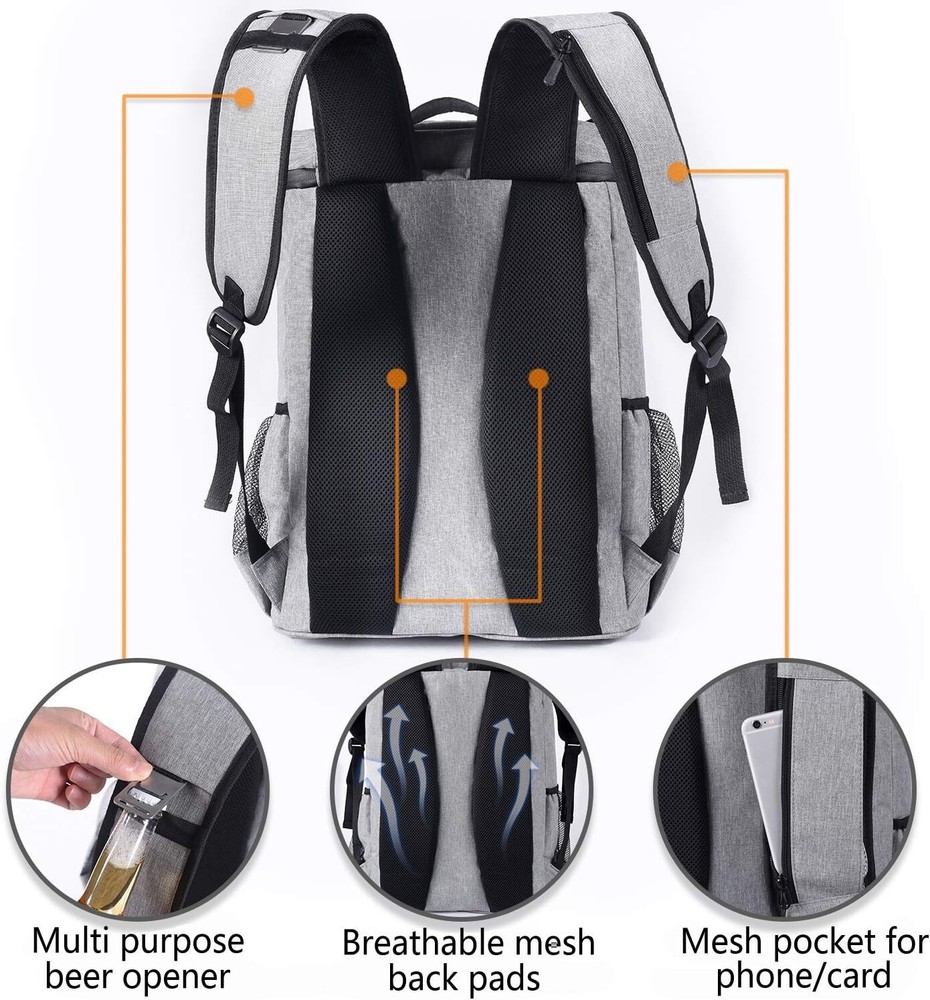 Backpack Cooler Leakproof Insulated Waterproof Backpack Cooler Bag, Light