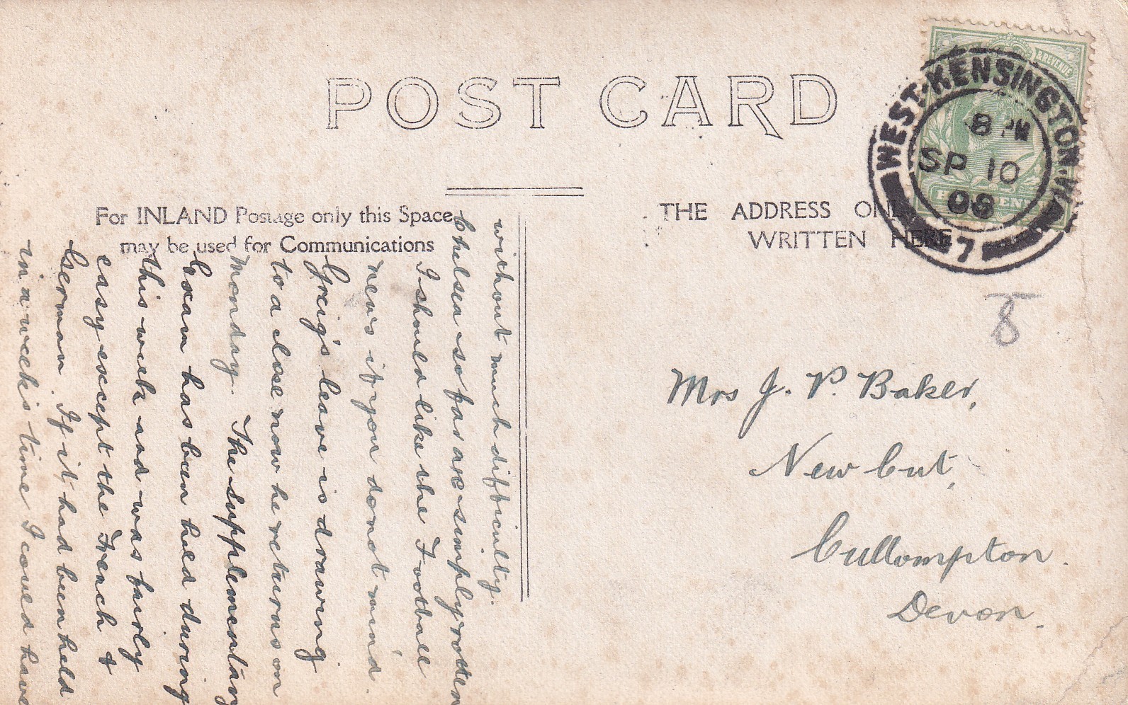 Original WW1 WWI RPPC Real Photo Postcard NAMED BRITISH WEST KENSINGTON 274