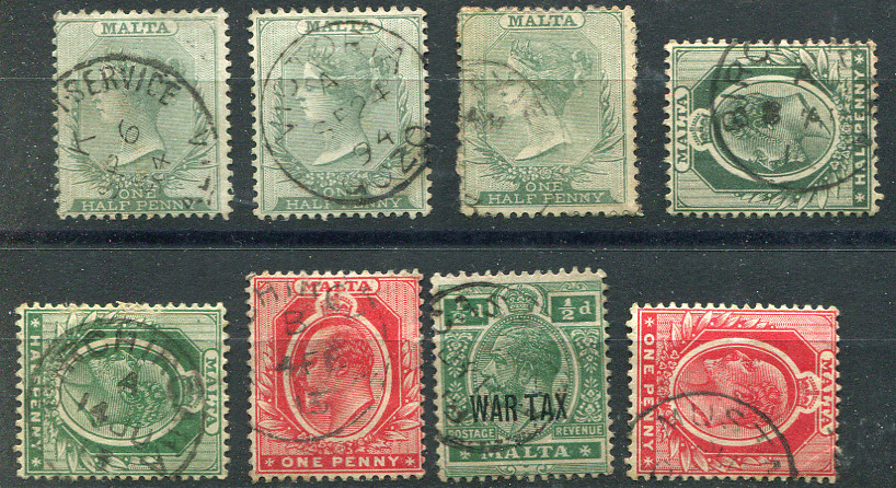 MALTA (23771): Selection of postmarks/cancels