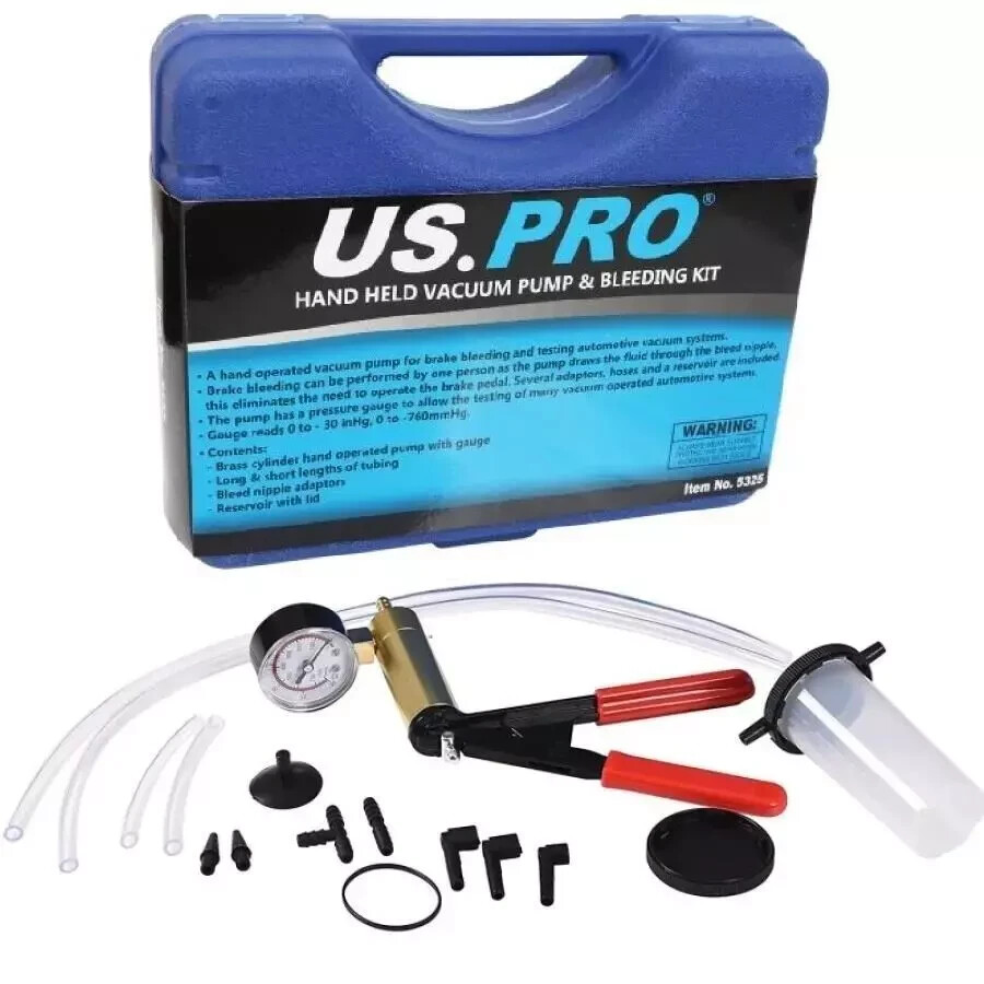 US PRO Tools Hand Held Vacuum Pump & Brake Bleeding Kit 5325