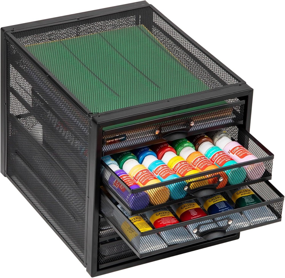 Mind Reader File Storage Drawers, Desk Organizer, Black 5 Drawer
