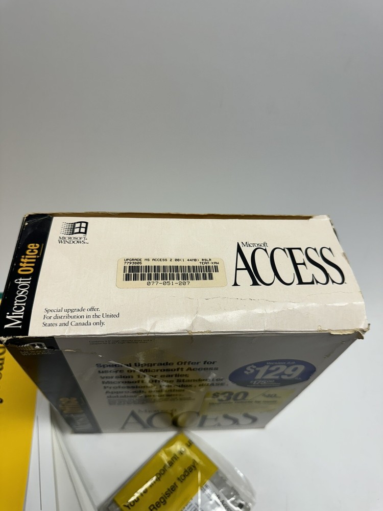 VINTAGE 1994 NOS Microsoft Office Access Version 2.0 Database Management System