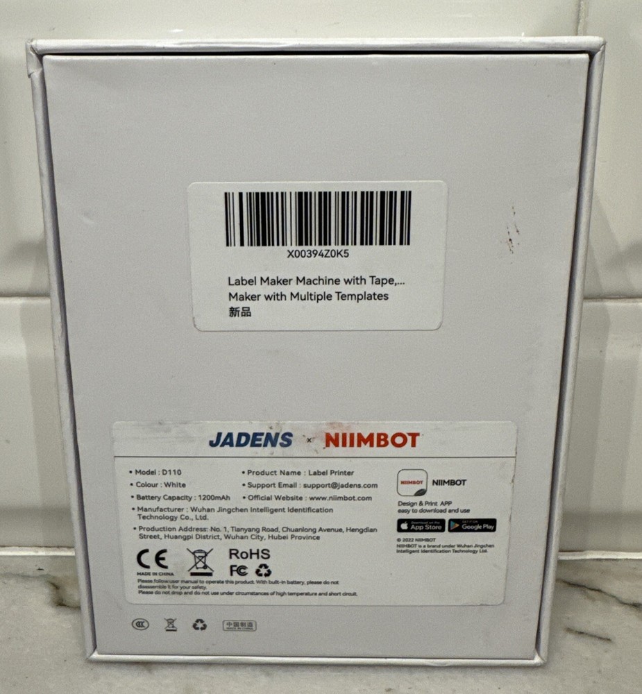 Nimbot D110 Bluetooth Wireless Compact Monochrome Thermal Label Printer White