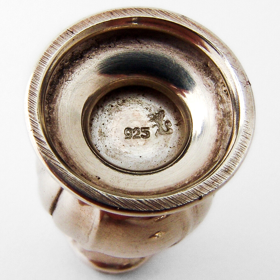 6 Salt Shakers Set Fluted Designs 835 Silver