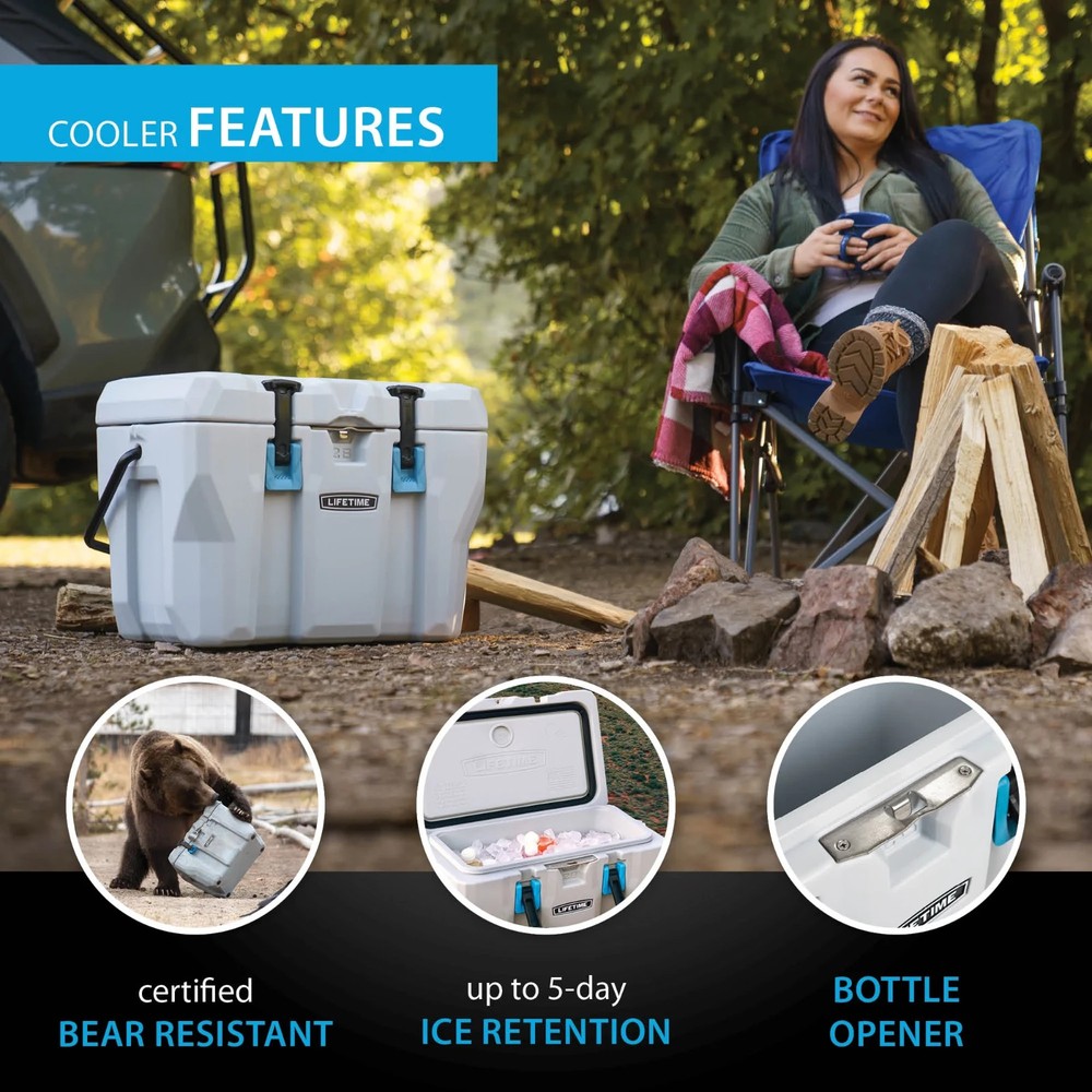 28 Quart New High-Performance Polyethylene Cooler, Gray