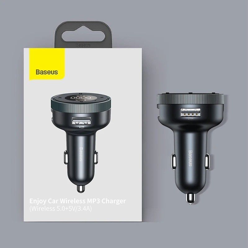 Baseus Bluetooth 5.0 Car FM Transmitter Handsfree MP3 Player USB Charger