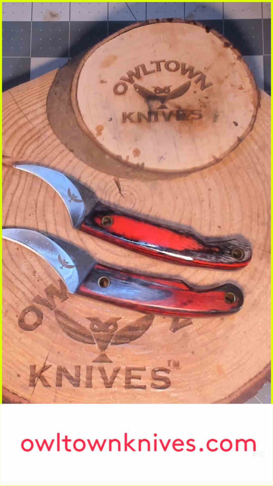Owltown Pivia Moon Knife, Pikal, Elvia fusion 12c27 steel clip on leather sheath