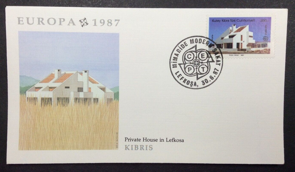 Kibris, EUROPA 1987 - European Modern Architecture Set FDC