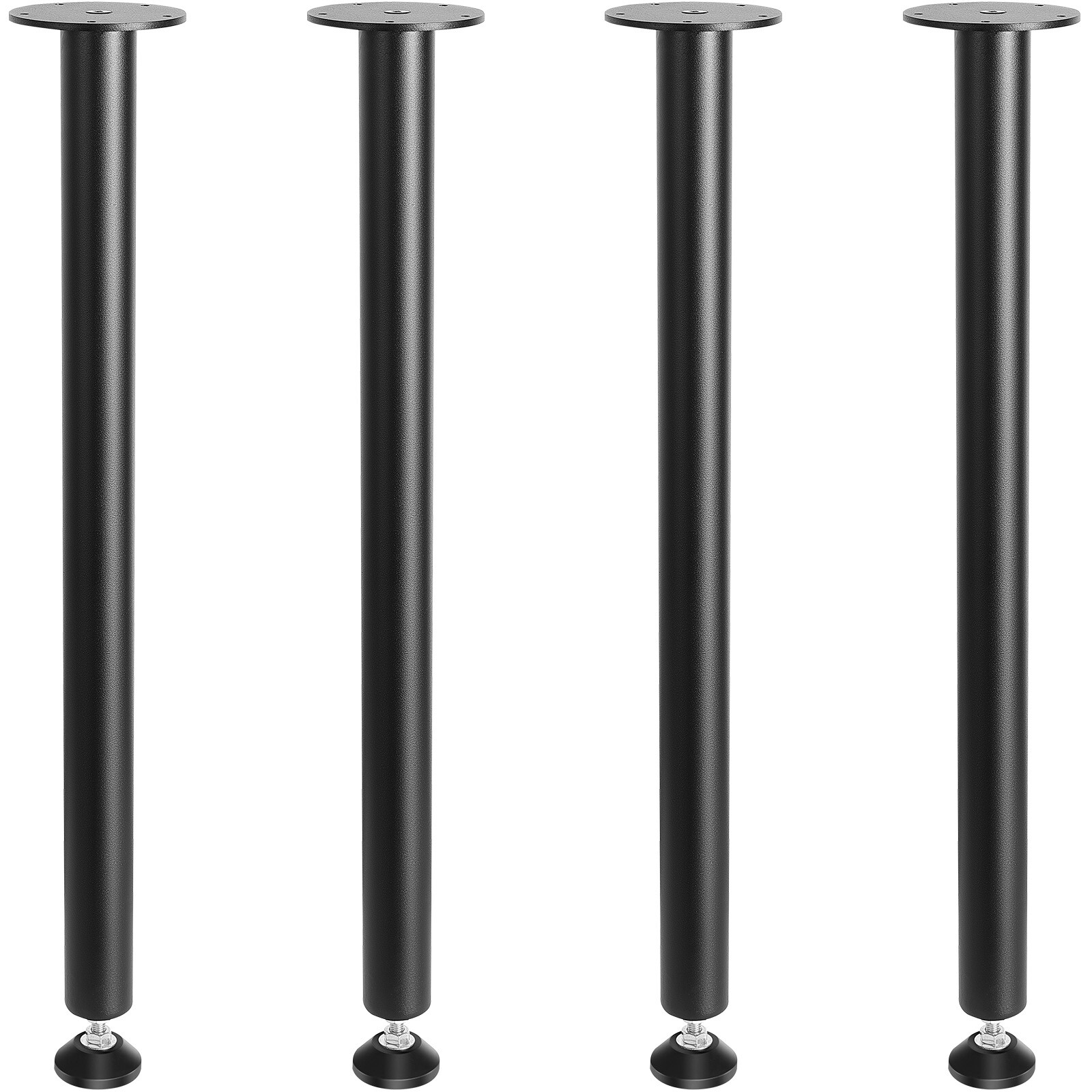 VEVOR 28" Solid Steel Adjustable Desk Legs Office Table Furniture Set of 4 Black