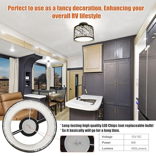 8-1/2'' LED RV Pendant Dining Table Geometric - Inspired Drum Ceiling Light