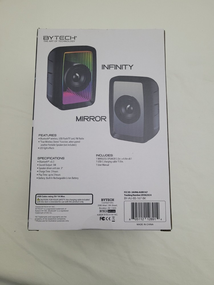 ByTech LED Infinity Mirror Speaker, Bluetooth