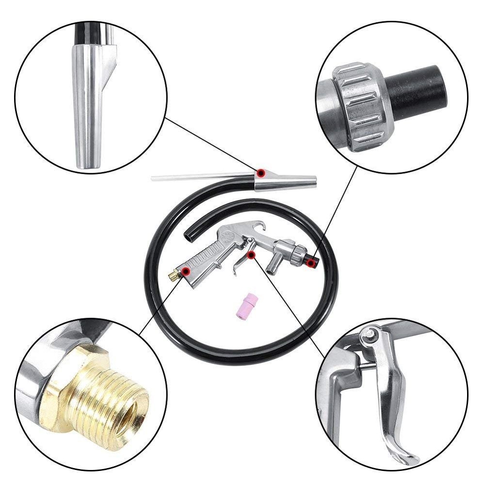 Sand Blaster Kit Blasting Sandblaster Siphon Feed Nozzle Rust Remove Abrasive...