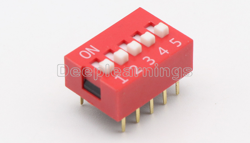 50Pcs Slide Type Switch Module 2.54mm 5-Bit 5 Position Way DIP Red Pitch