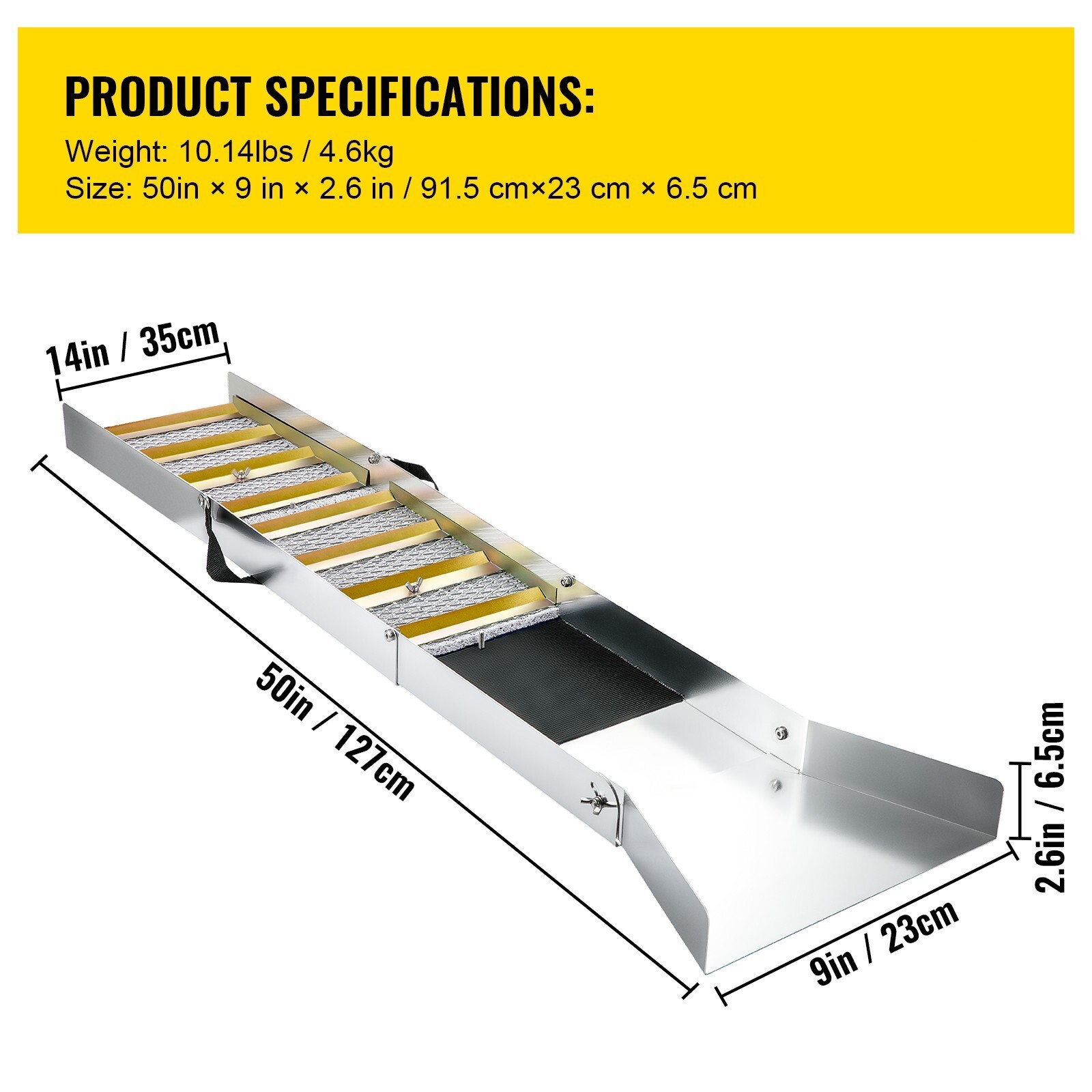 50" Folding Aluminum Alloy Sluice Box for Gold Panning and Prospecting