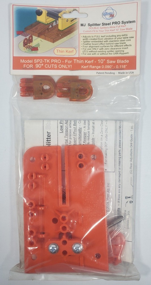 MICROJIG SP-2TK Pro Mj Splitter Steel PRO System Thin Kerf 10" Blade