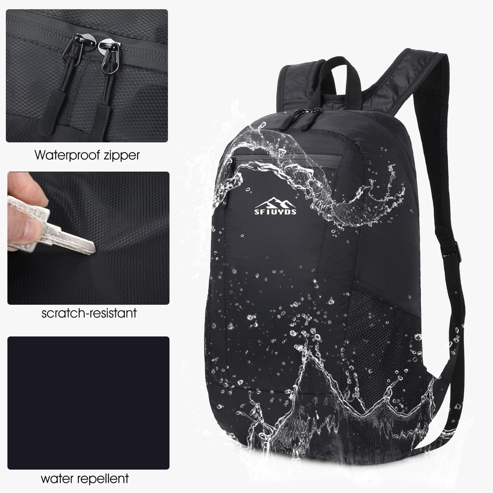 Lightweight Hiking Backpack SmallWaterproof Hiking DaypackFoldable Backpack f...