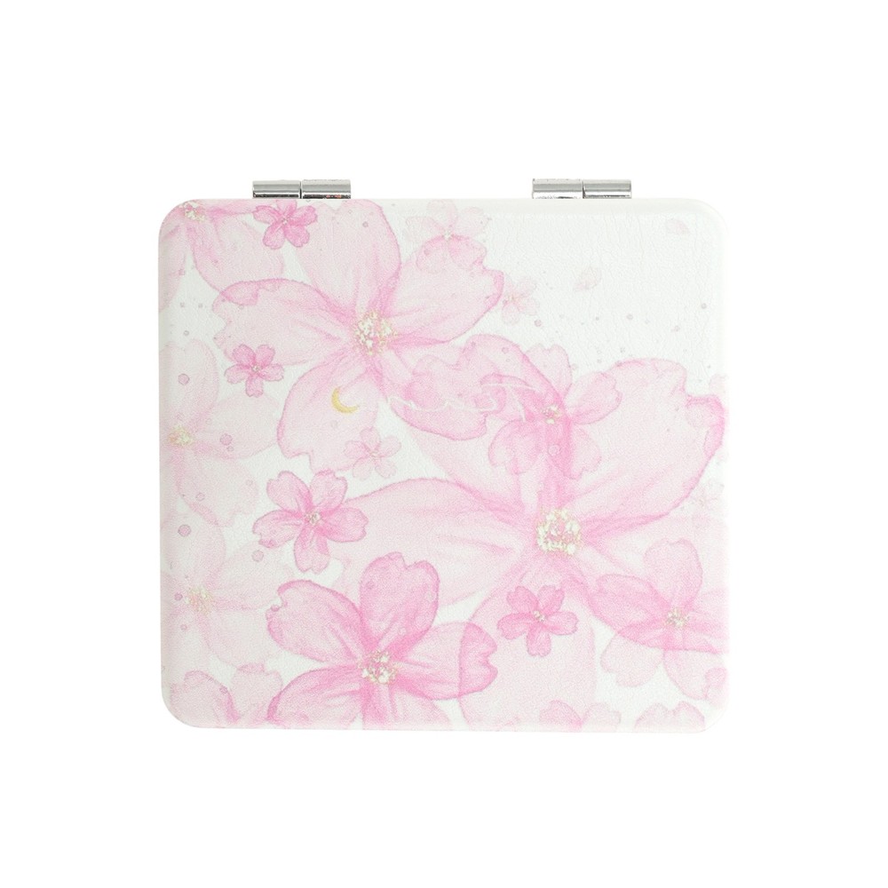 1 Pc Square Shape Handheld Mirror for Travel Pink