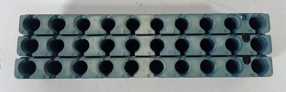 Lot of (3) Abbott Cell Dyn Ruby Sample Specimen Rack Holder Blue 9321742