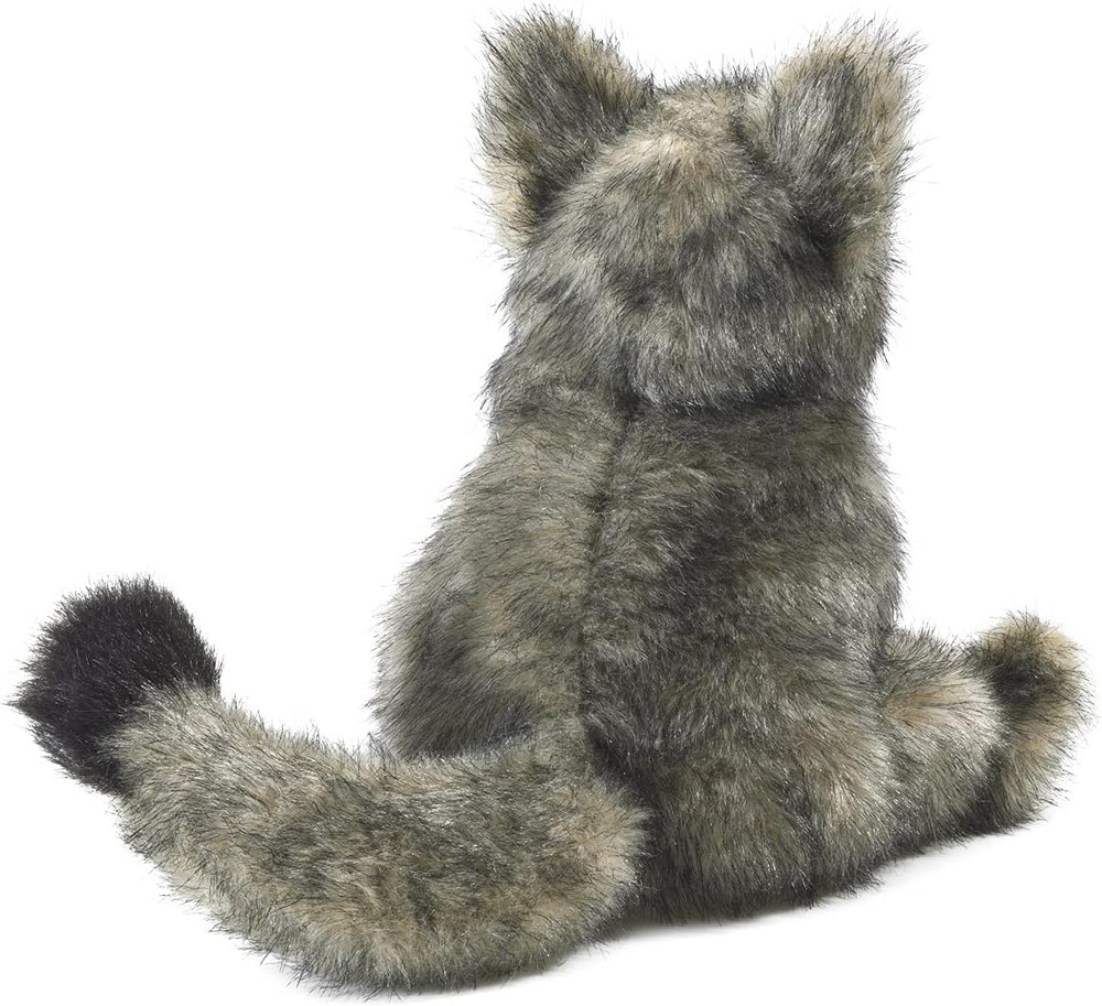 Small Coyote Hand Puppet, Gray; White; Black
