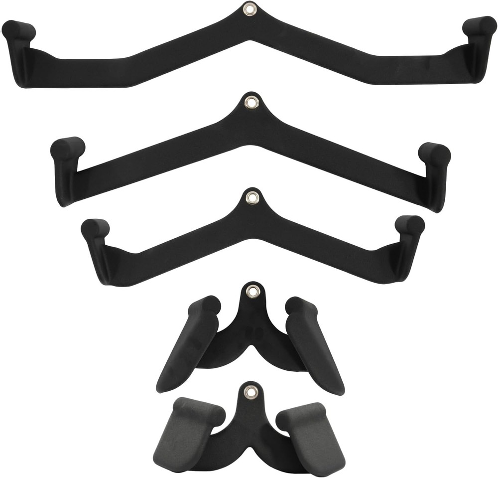 LAT Pulldown Attachments 5 Pieces Cable Machine Rowing Bar Set Back Bicep Curl