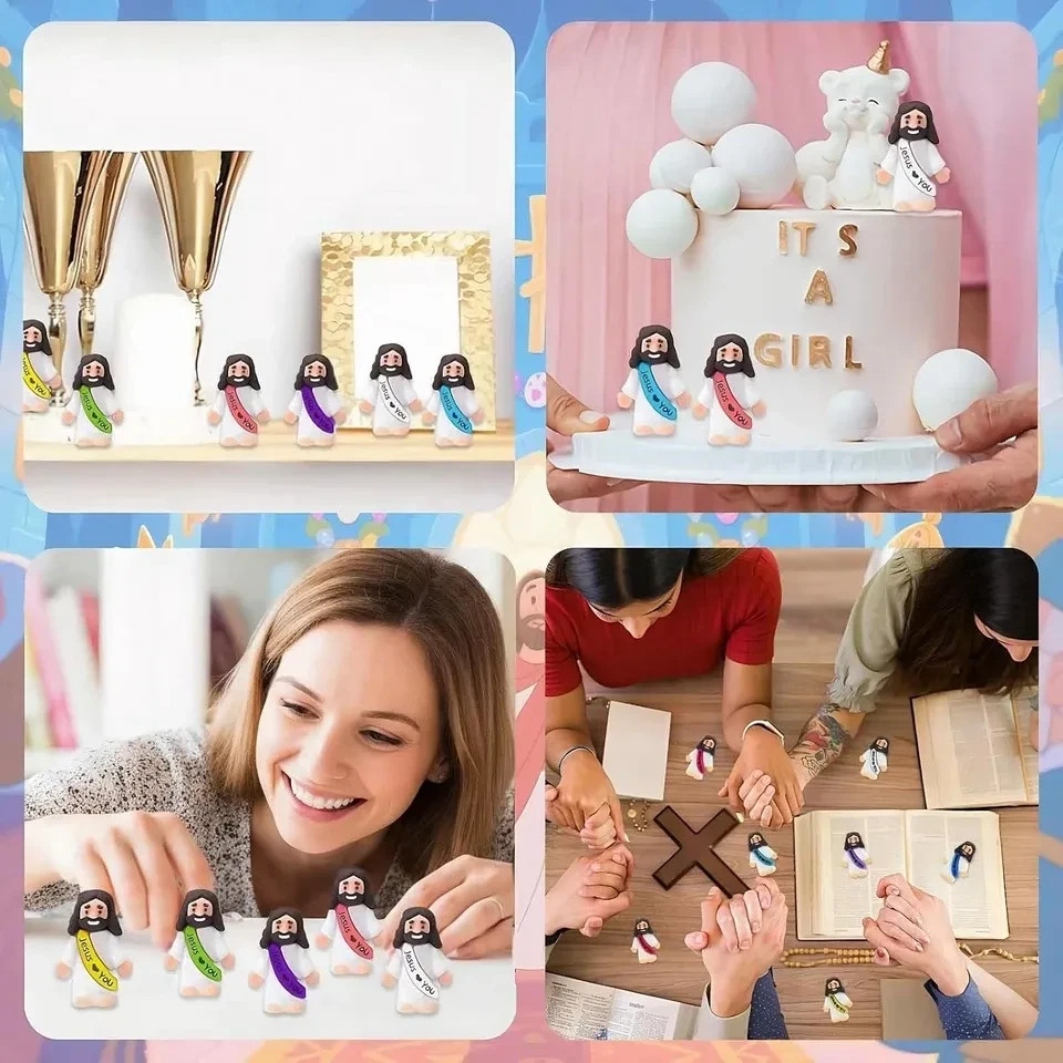 100 Pack Little Jesus Figures Loves You, Tiny Mini Jesus Figurines in Bulk