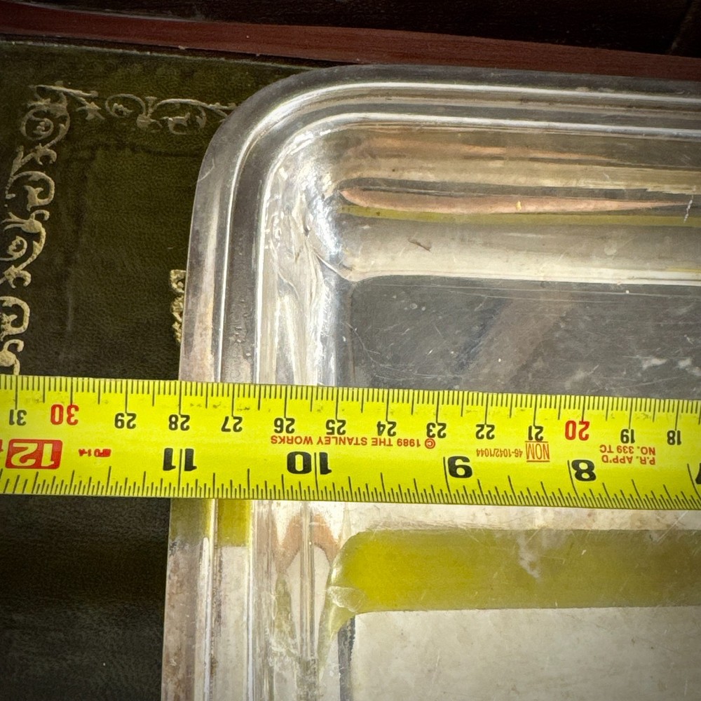 ANTIQUE SILVER PLATED RECTANGULAR ENTREE DISH LIDDED SERVING TUREEN EPNS