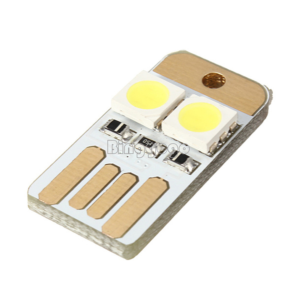 5pcs double sided pluggable USB LED night light power supply white lamp new