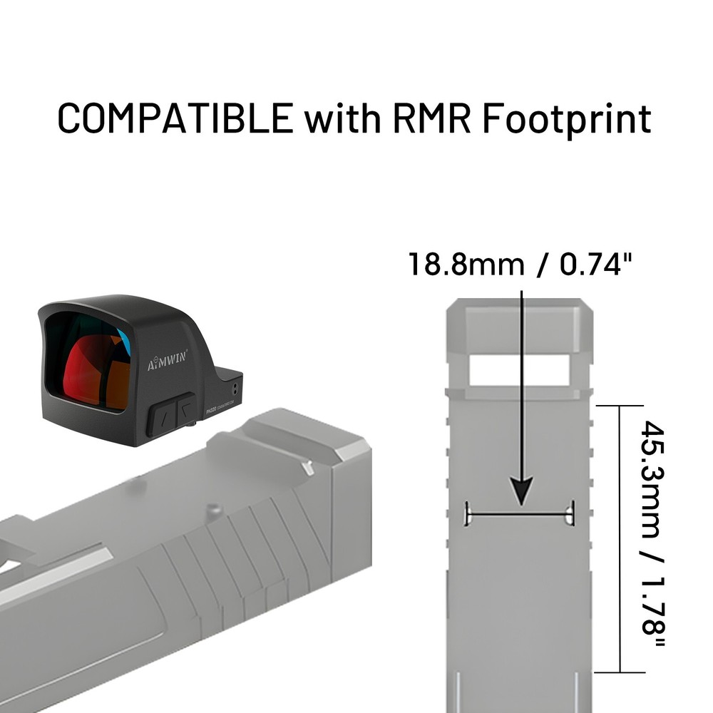 AIMWIN PN320 Open Reflex Sight 2 MOA Dot 32 MOA Circle Concealed Carry Optic