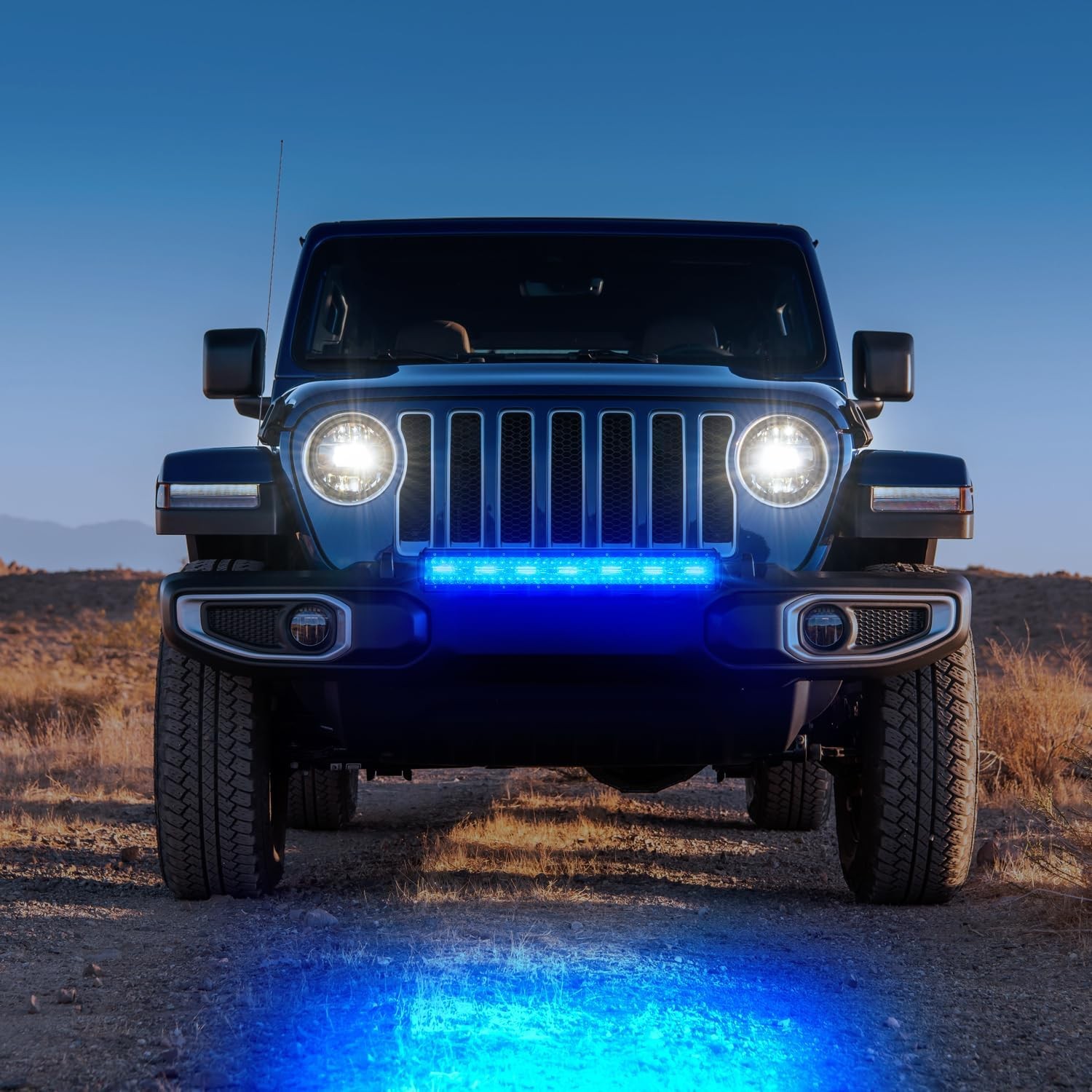 Nilight 20 Inch LED Light Bar Blue Triple Row 420W Spot & Flood Combo Light