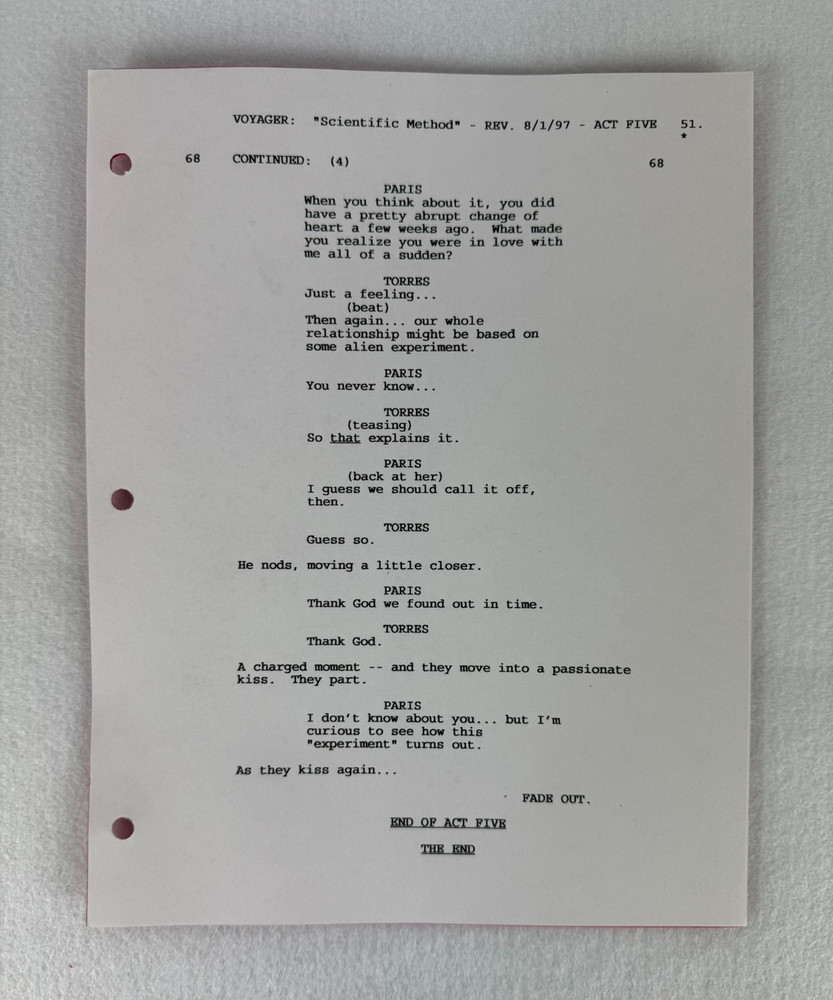 Star Trek Voyager “Scientific Method” Final Draft Studio Script 07/25/1997
