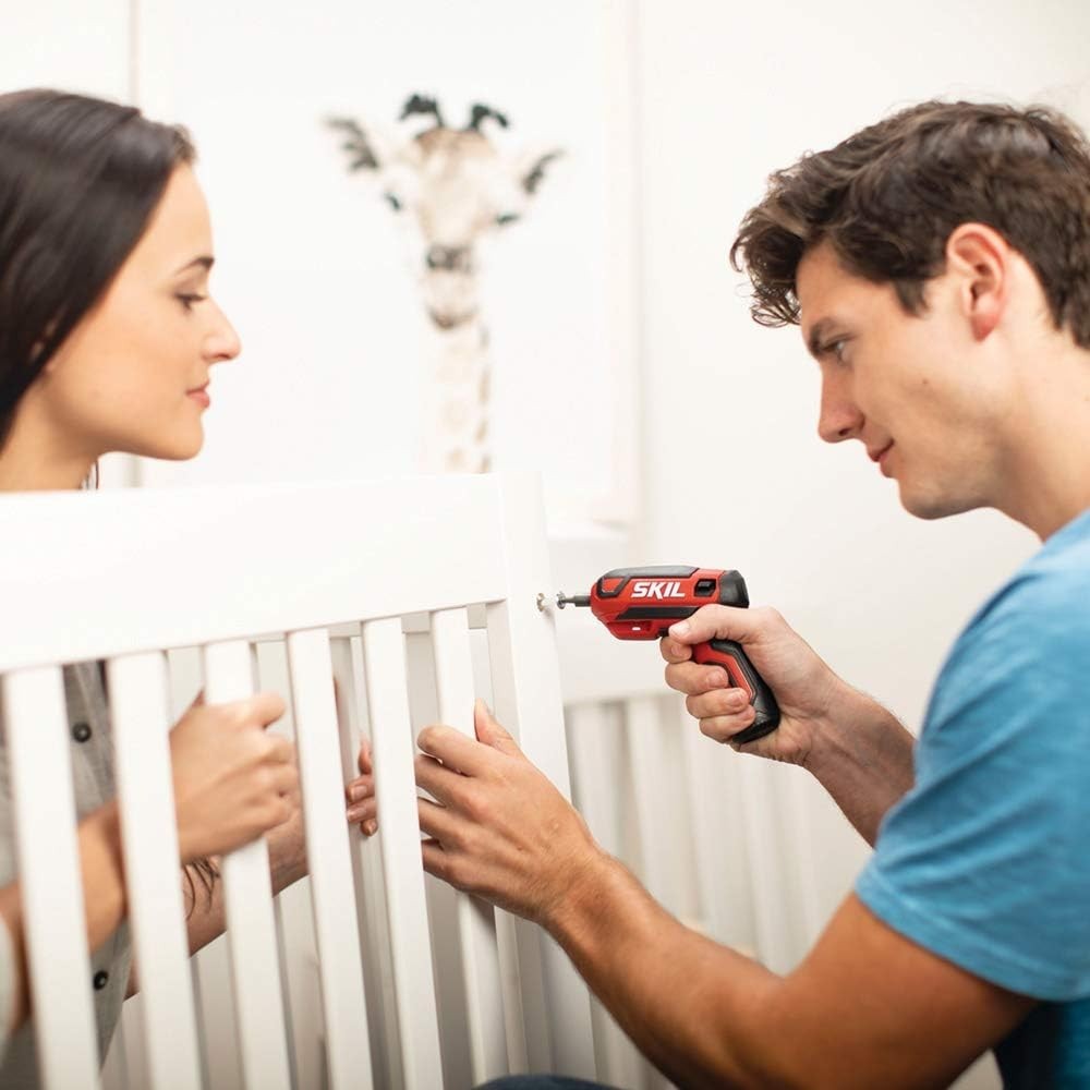 Rechargeable 4V Cordless Screwdriver Set with 9 Bits & USB Charging - Powerfu...