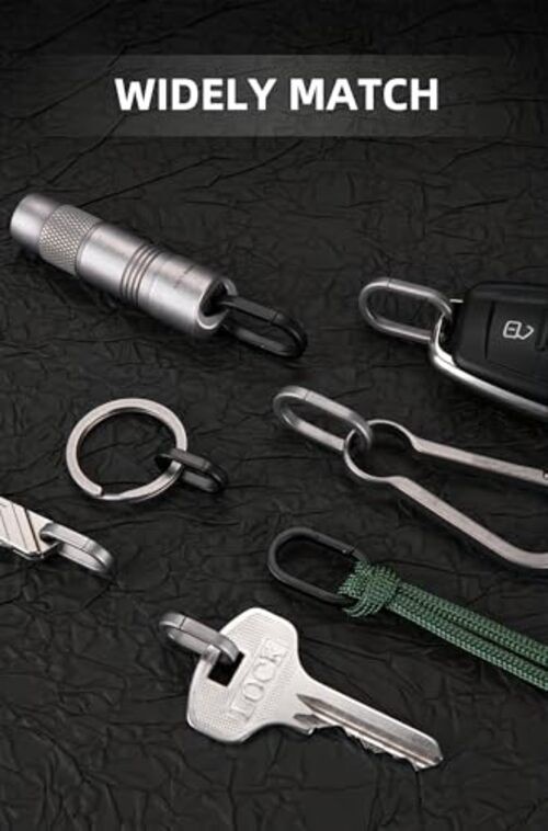 Titanium Key Ring Side Pushing, Small Key Ring Quick Release Keychain Black, M