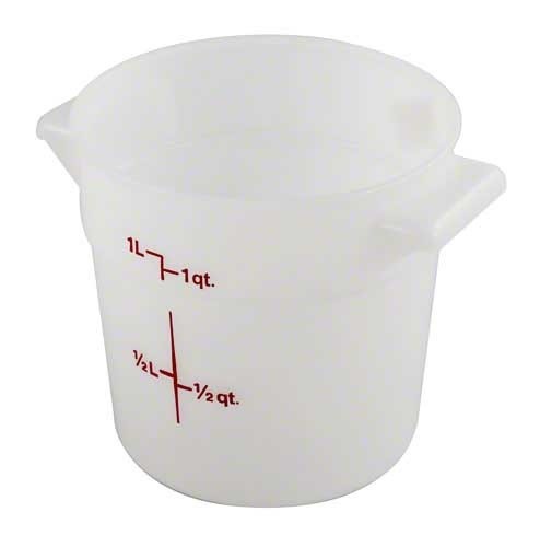 Cambro RFS1148 White 1 Qt Round Storage Container