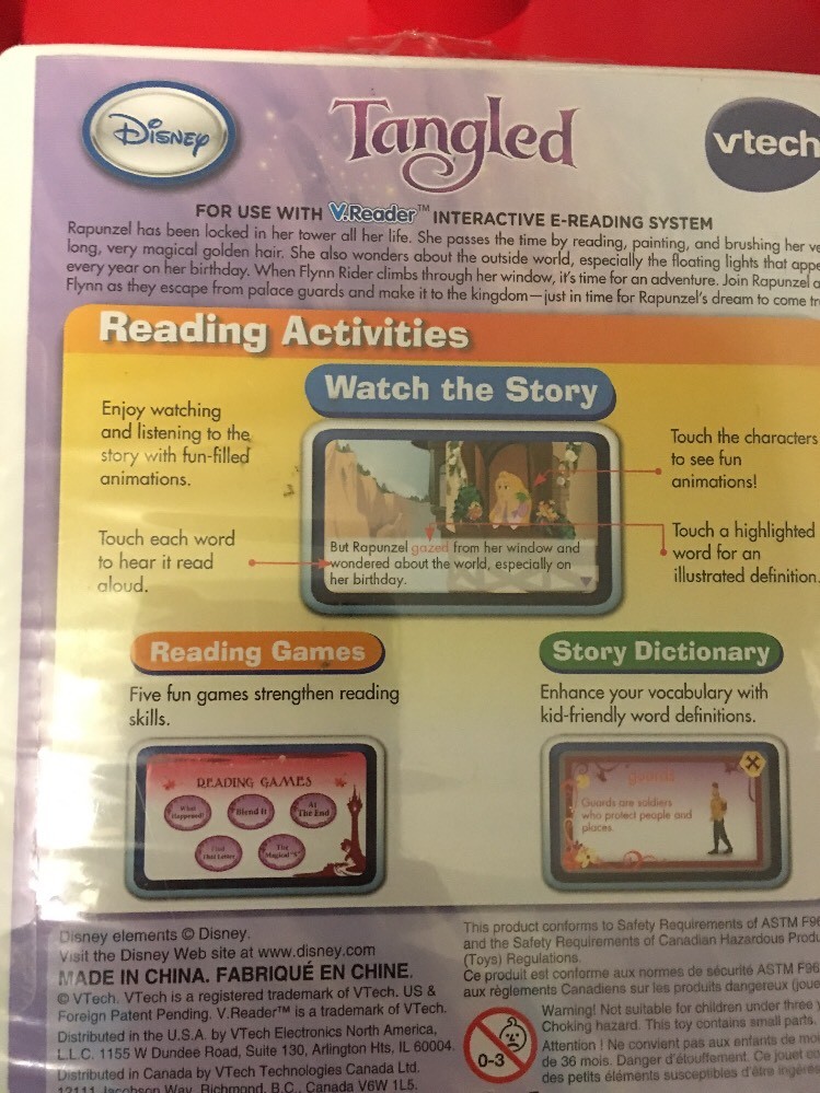 VTech V.Reader Disney Tangled -Educational Interactive E-Reading System New (A)