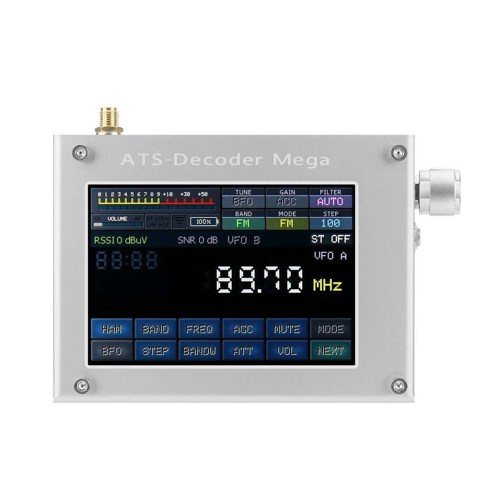 ATS-Decoder Mega SDR Radio AM FM DIGI Receiver Upgraded w/4"Color Screen HAMGEEK