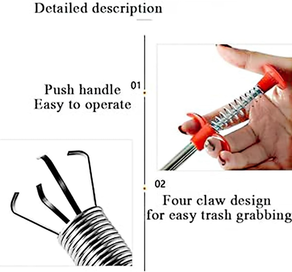 Ergonomic 24-Inch Extendable Grabber with Rust-Resistant Claws for Easy Clean-Up