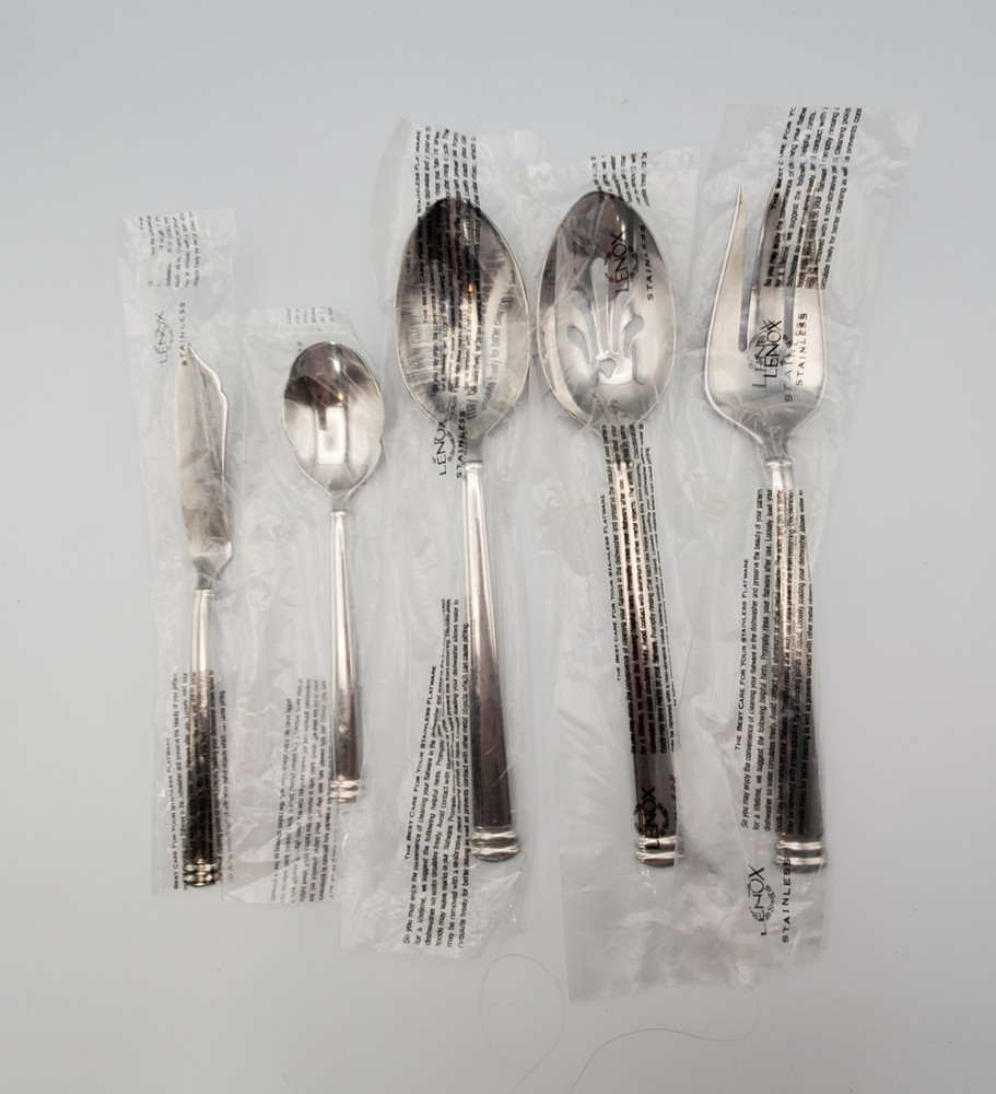 Lenox "Summerton" Stainless Flatware 5 Piece Hostess Set /Pattern code LF SUM