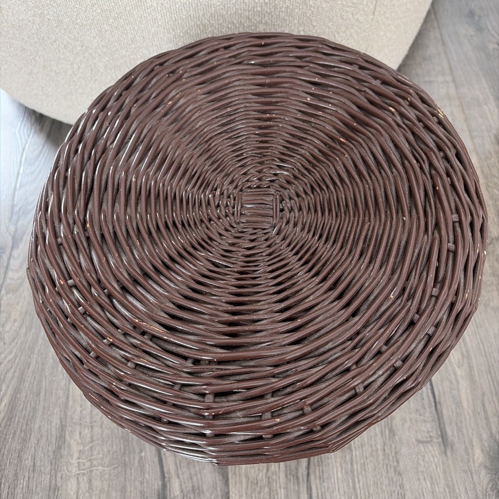 Vintage 3 Legged Wicker Tony Paul Attributed MCM Stool