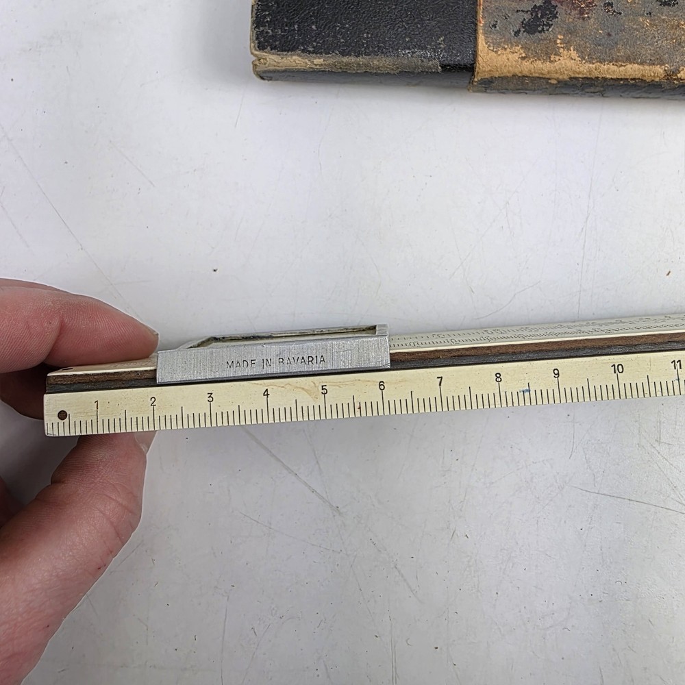 Vintage German Slide Rule Made In Bavaria Engineer Drafting Tool w/ Case