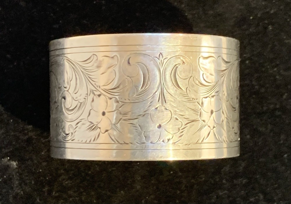 Vintage Sterling Silver Napkin Ring Monogrammed