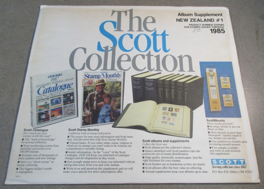 "THE SCOTT COLLECTION" NEW ZEALAND #1 1985 ALBUM SUPPLEMENT W/FREE SHP!!