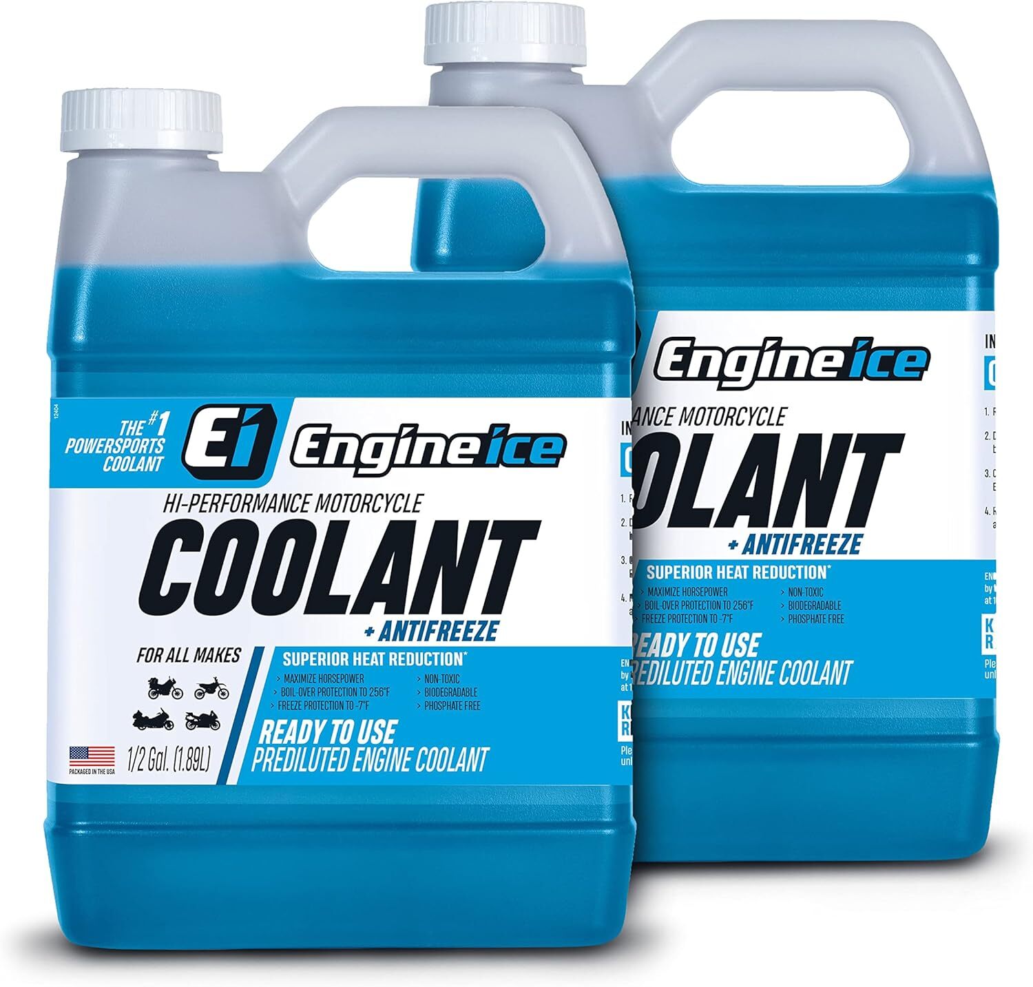 Qty 2 of ENGINE ICE 1/2 GAL High Performance Coolant Non-Toxic Biodegradable
