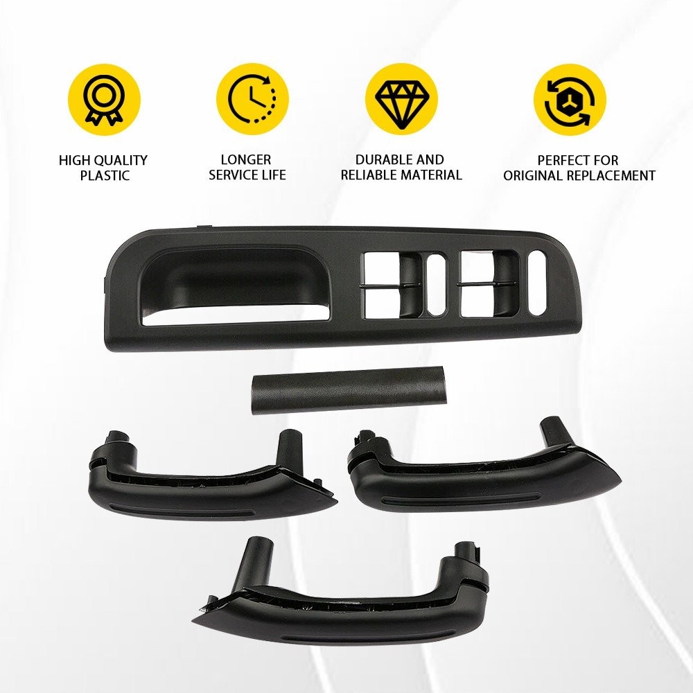 Black Window Switch Panel Bezel Door Handle Trim Set NEW For VW Jetta MK4 98-04