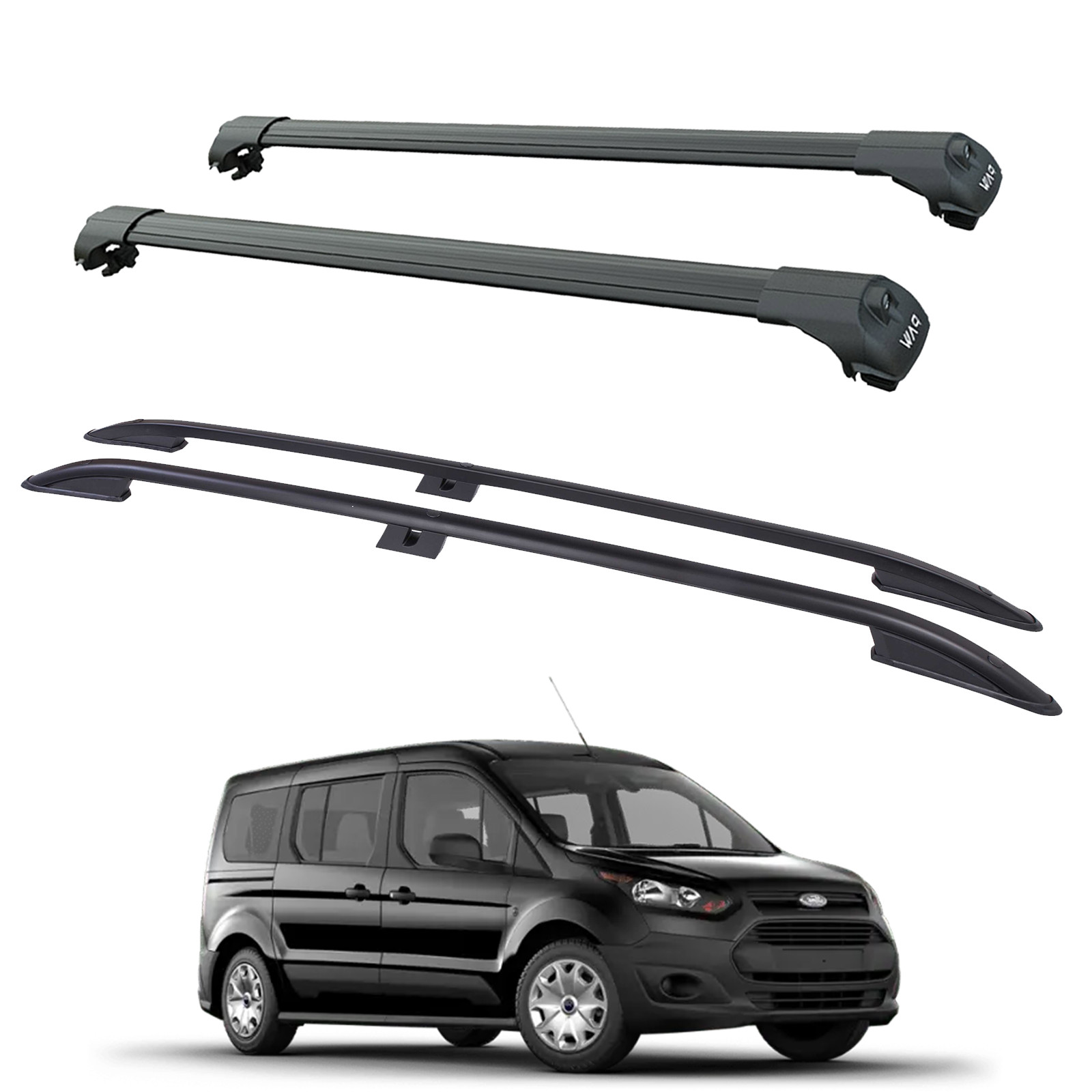 For Ford Transit Connect LWB (2013-2023) Roof Side Rails and Roof Racks Cross Ba