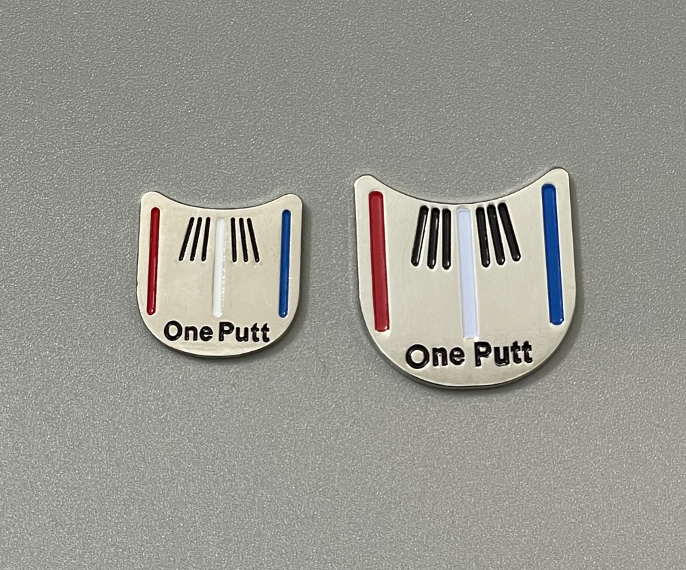 One Putt Golf Small Gold Putting Alignment Aiming Tool Ball Marker