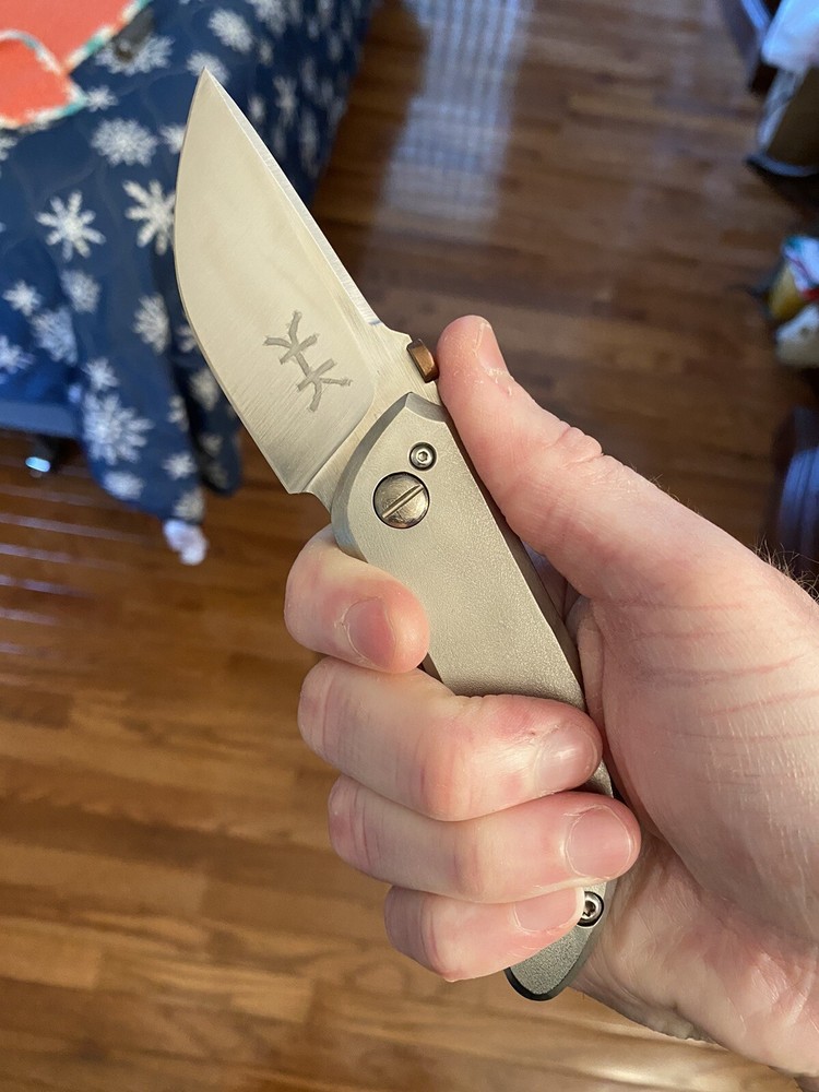 Kh Knives Full Custom Tendance PROTOTYPE Folding Knife Copper S90V RARE