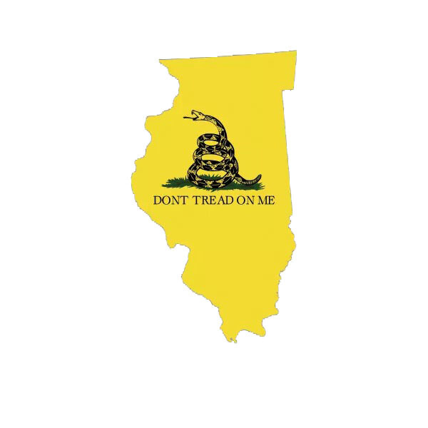 Illinois State Shaped Gadsden Flag Sticker Decal