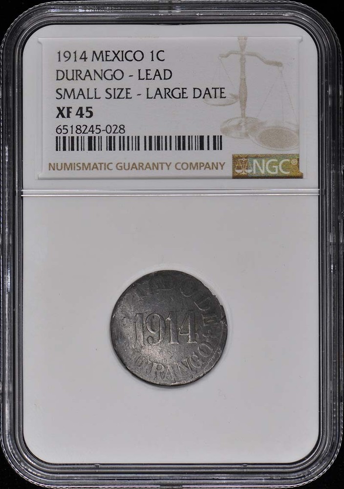 1914 MEXICO DURANGO 1C NGC XF45